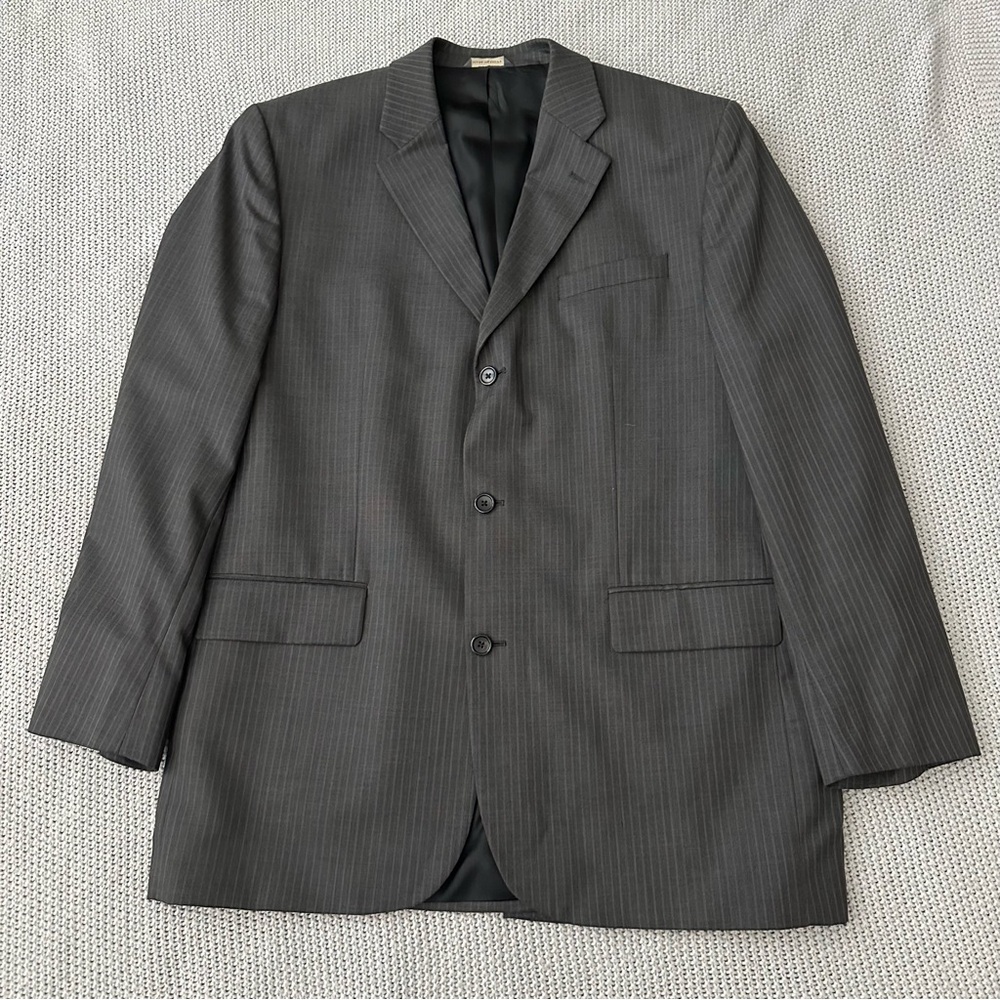 Banana Republic Men's Classic Gray Pinstripe Blazer